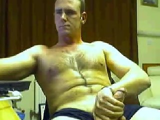 Half-naked boy homemade masturbation