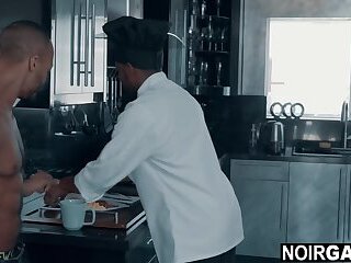 Rich black gay fucked by his personal chef