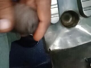 Indian hot mastrubation in train toilet